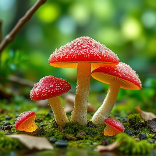 Magic Mushroom Gummies with Nature Background
