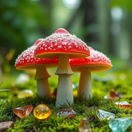 Magic Mushroom Gummies with Nature Background