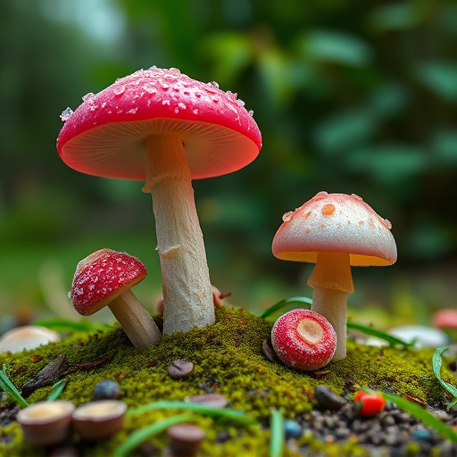 Magic Mushroom Gummies with Nature Background