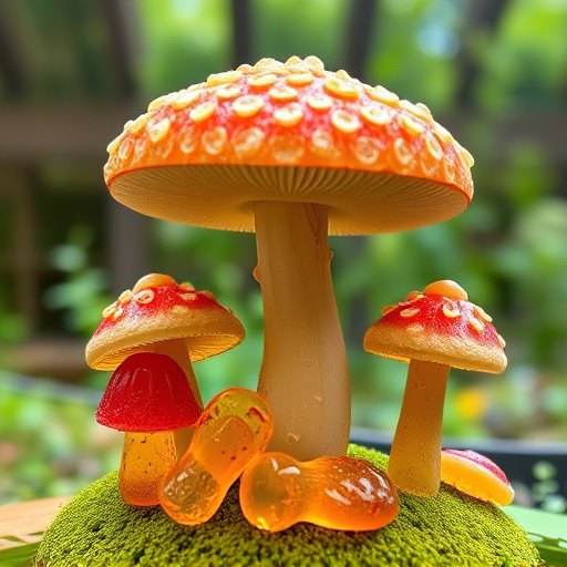 Magic Mushroom Gummies with Nature Background