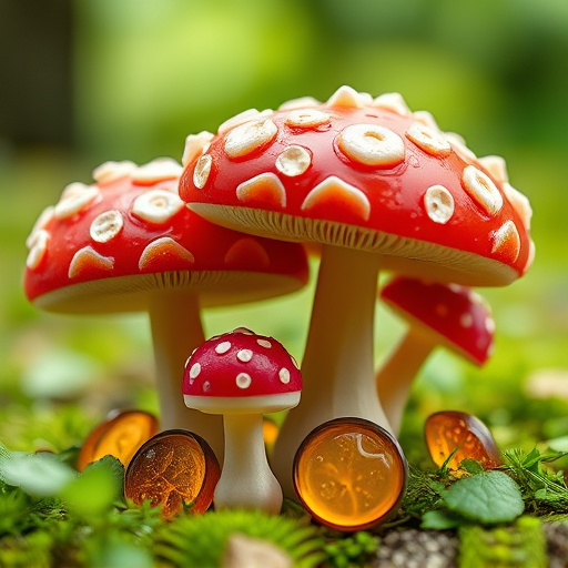 Magic Mushroom Gummies with Nature Background