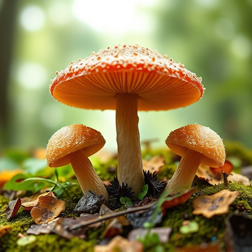 Magic Mushroom Gummies with Nature Background