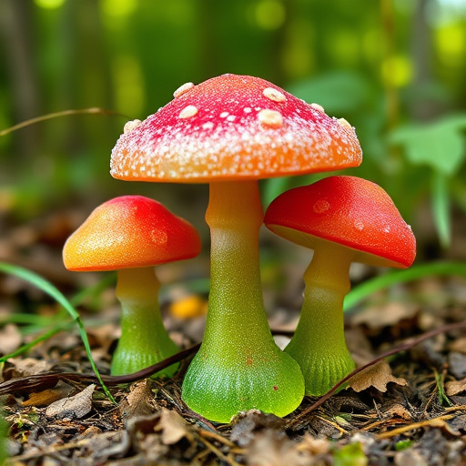 Magic Mushroom Gummies with Nature Background