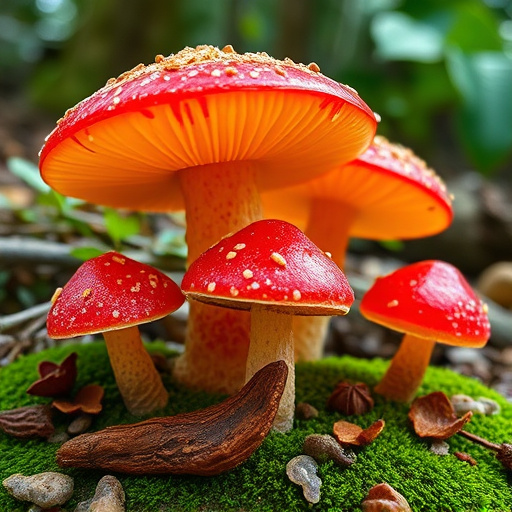Magic Mushroom Gummies with Nature Background