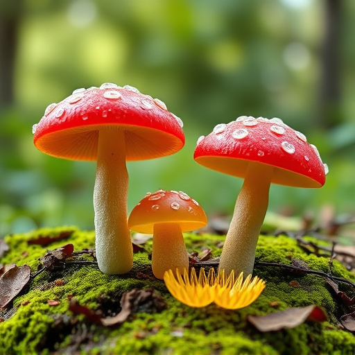 Magic Mushroom Gummies with Nature Background