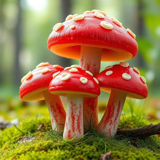 Magic Mushroom Gummies with Nature Background