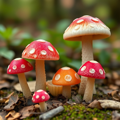 Magic Mushroom Gummies with Nature Background