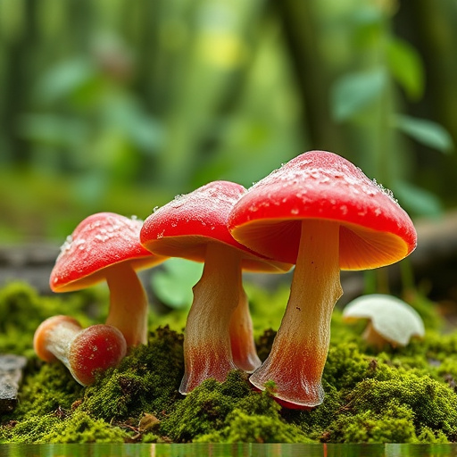 Magic Mushroom Gummies with Nature Background