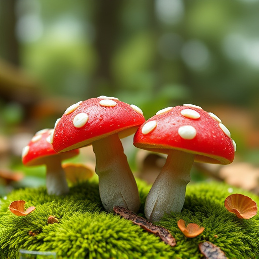 Magic Mushroom Gummies with Nature Background