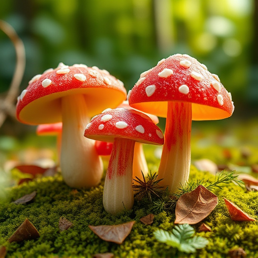 Magic Mushroom Gummies with Nature Background