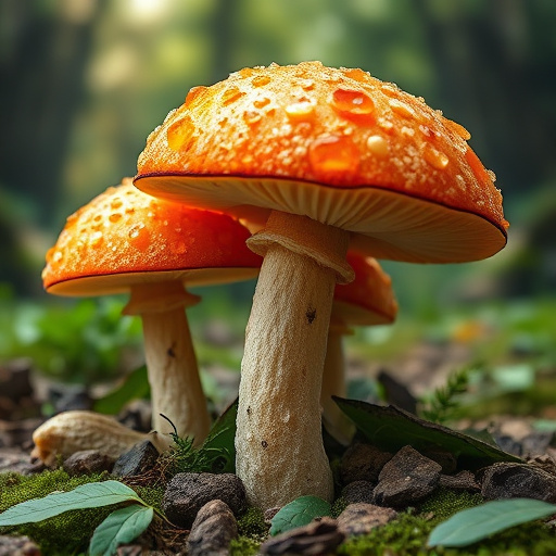 Magic Mushroom Gummies with Nature Background