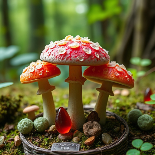 Magic Mushroom Gummies with Nature Background