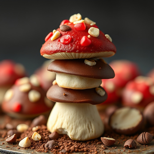 Stacked Magic Mushroom Chocolates Macro