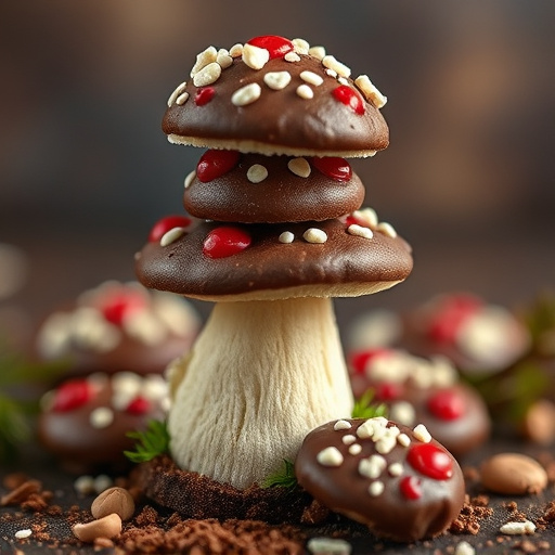 Stacked Magic Mushroom Chocolates Macro