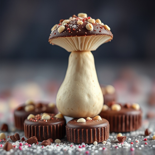 Stacked Magic Mushroom Chocolates Macro