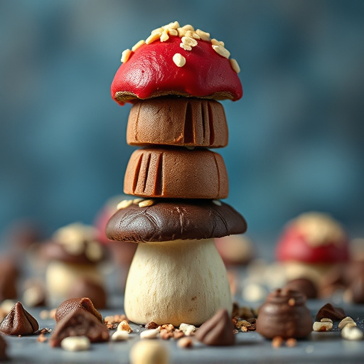 Stacked Magic Mushroom Chocolates Macro