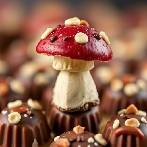 Stacked Magic Mushroom Chocolates Macro
