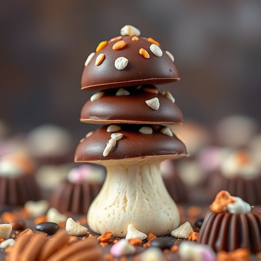 Stacked Magic Mushroom Chocolates Macro