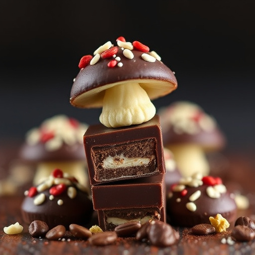 Stacked Magic Mushroom Chocolates Macro