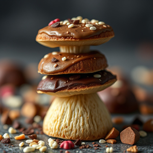 Stacked Magic Mushroom Chocolates Macro