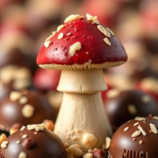 Stacked Magic Mushroom Chocolates Macro