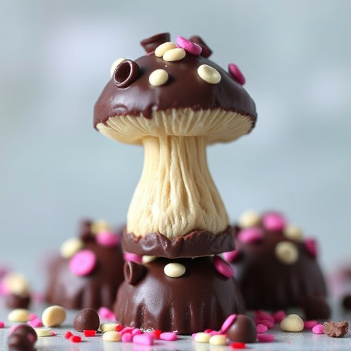 Stacked Magic Mushroom Chocolates Macro