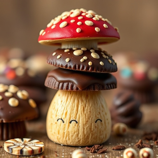 Stacked Magic Mushroom Chocolates Macro