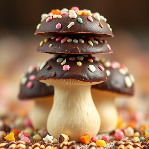 Stacked Magic Mushroom Chocolates Macro