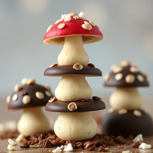 Stacked Magic Mushroom Chocolates Macro