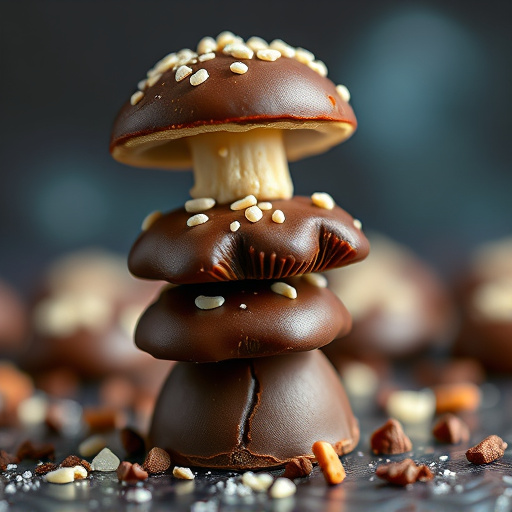 Stacked Magic Mushroom Chocolates Macro