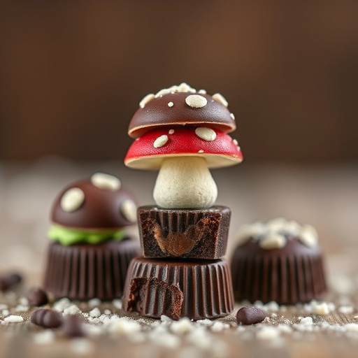 Stacked Magic Mushroom Chocolates Macro