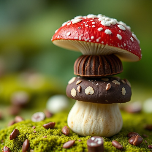 Stacked Magic Mushroom Chocolates Macro