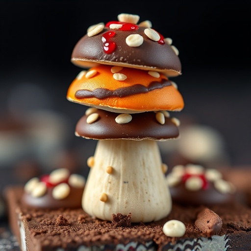 Stacked Magic Mushroom Chocolates Macro