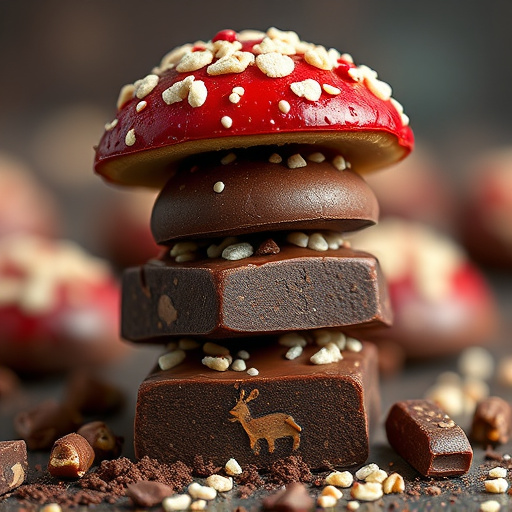 Stacked Magic Mushroom Chocolates Macro