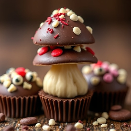 Stacked Magic Mushroom Chocolates Macro