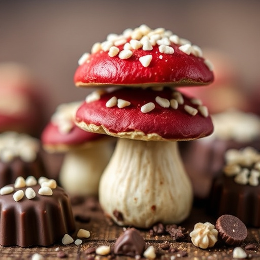 Stacked Magic Mushroom Chocolates Macro