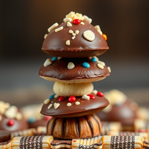 Stacked Magic Mushroom Chocolates Macro