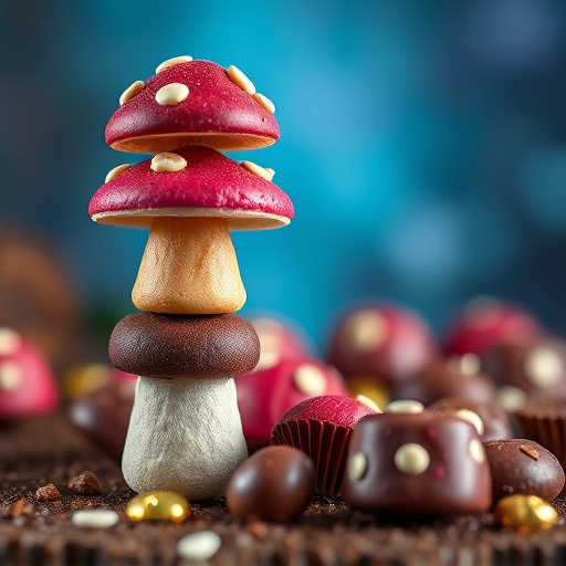 Stacked Magic Mushroom Chocolates Macro