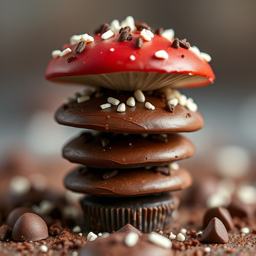 Stacked Magic Mushroom Chocolates Macro