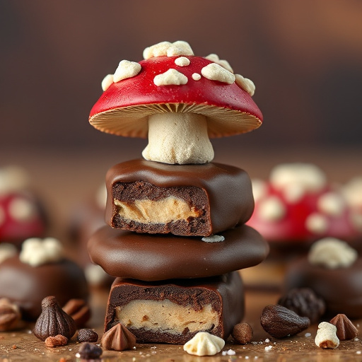 Stacked Magic Mushroom Chocolates Macro