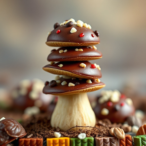 Stacked Magic Mushroom Chocolates Macro