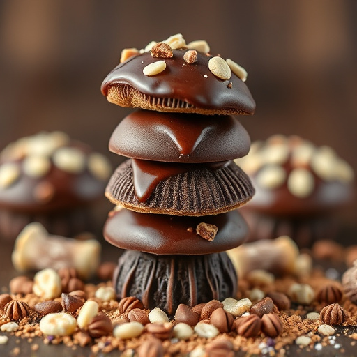 Stacked Magic Mushroom Chocolates Macro