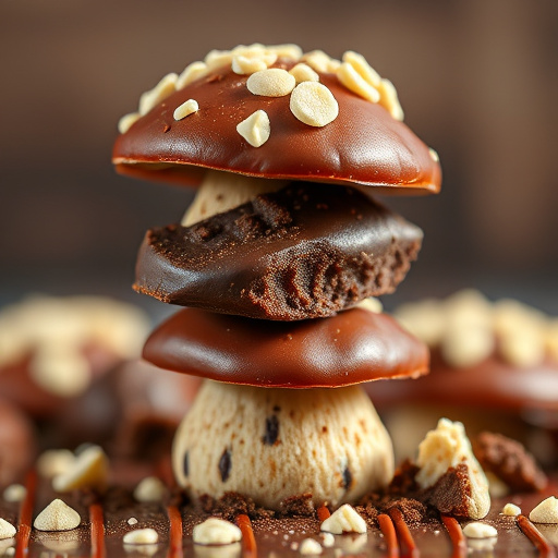 Stacked Magic Mushroom Chocolates Macro
