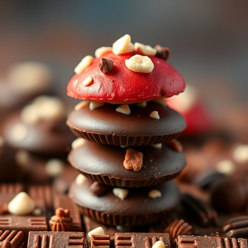 Stacked Magic Mushroom Chocolates Macro