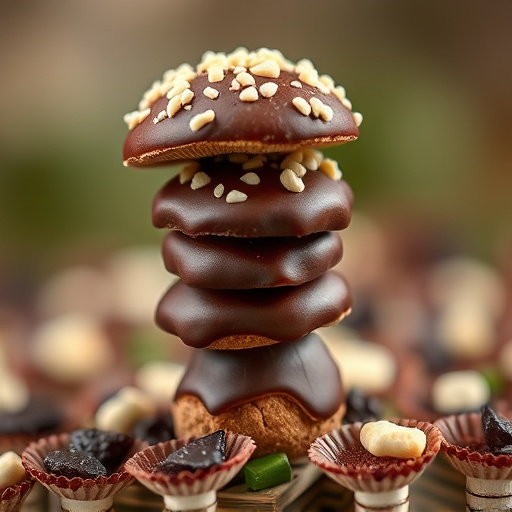 Stacked Magic Mushroom Chocolates Macro