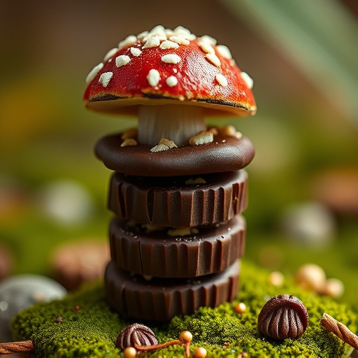 Stacked Magic Mushroom Chocolates Macro