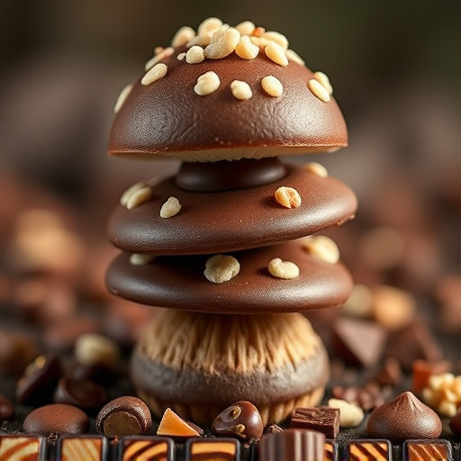 Stacked Magic Mushroom Chocolates Macro