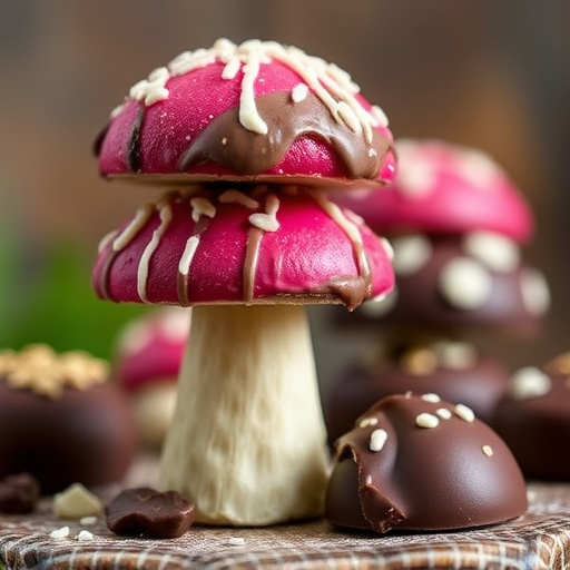 Stacked Magic Mushroom Chocolates Macro