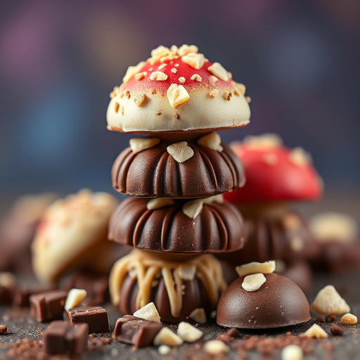 Stacked Magic Mushroom Chocolates Macro