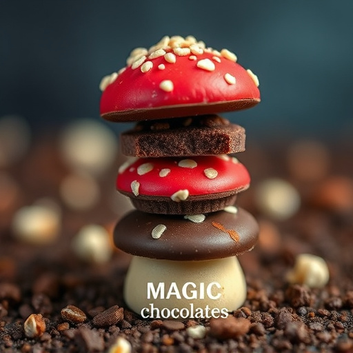 Stacked Magic Mushroom Chocolates Macro